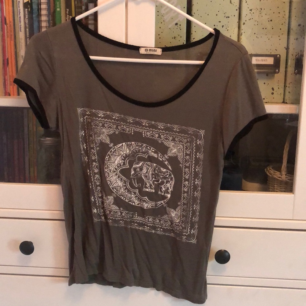 Olive Green Elephant T-Shirt